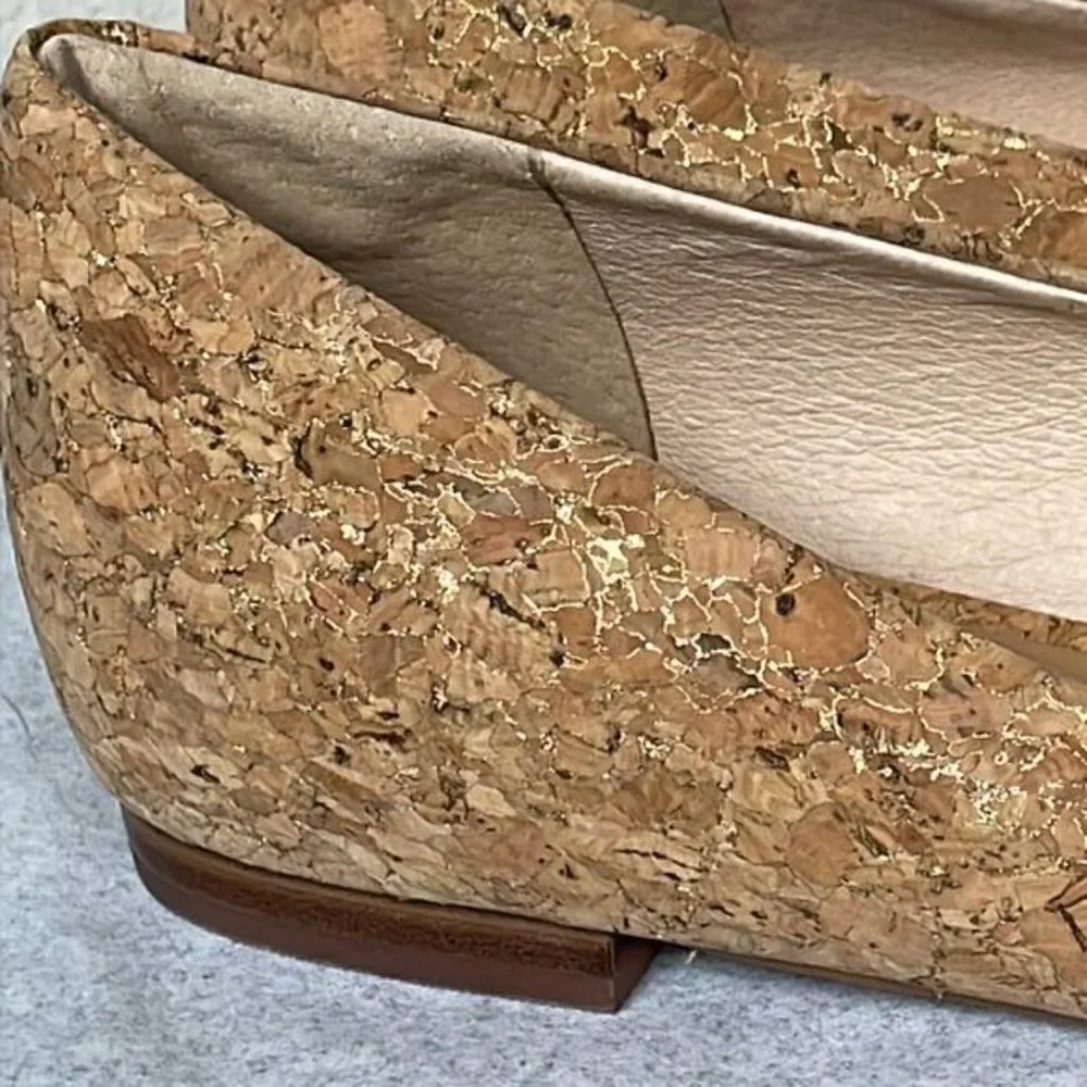 New Corso Como Jullia Natural Tan Cork Ballet Flat Balletcore Sz 11